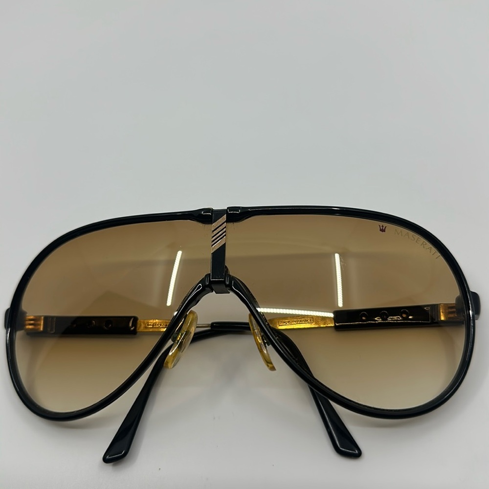 Vintage Maserati Brown Aviator Sunglasses - Picture 10 of 16